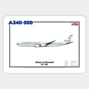 Airbus A340-500 - State of Kuwait (Art Print) Sticker